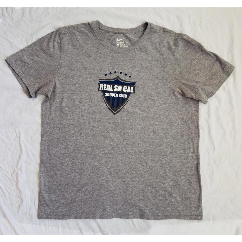 Nike Real So Cal Soccer Club T Shirt Youth Large Gray Athletic Cut